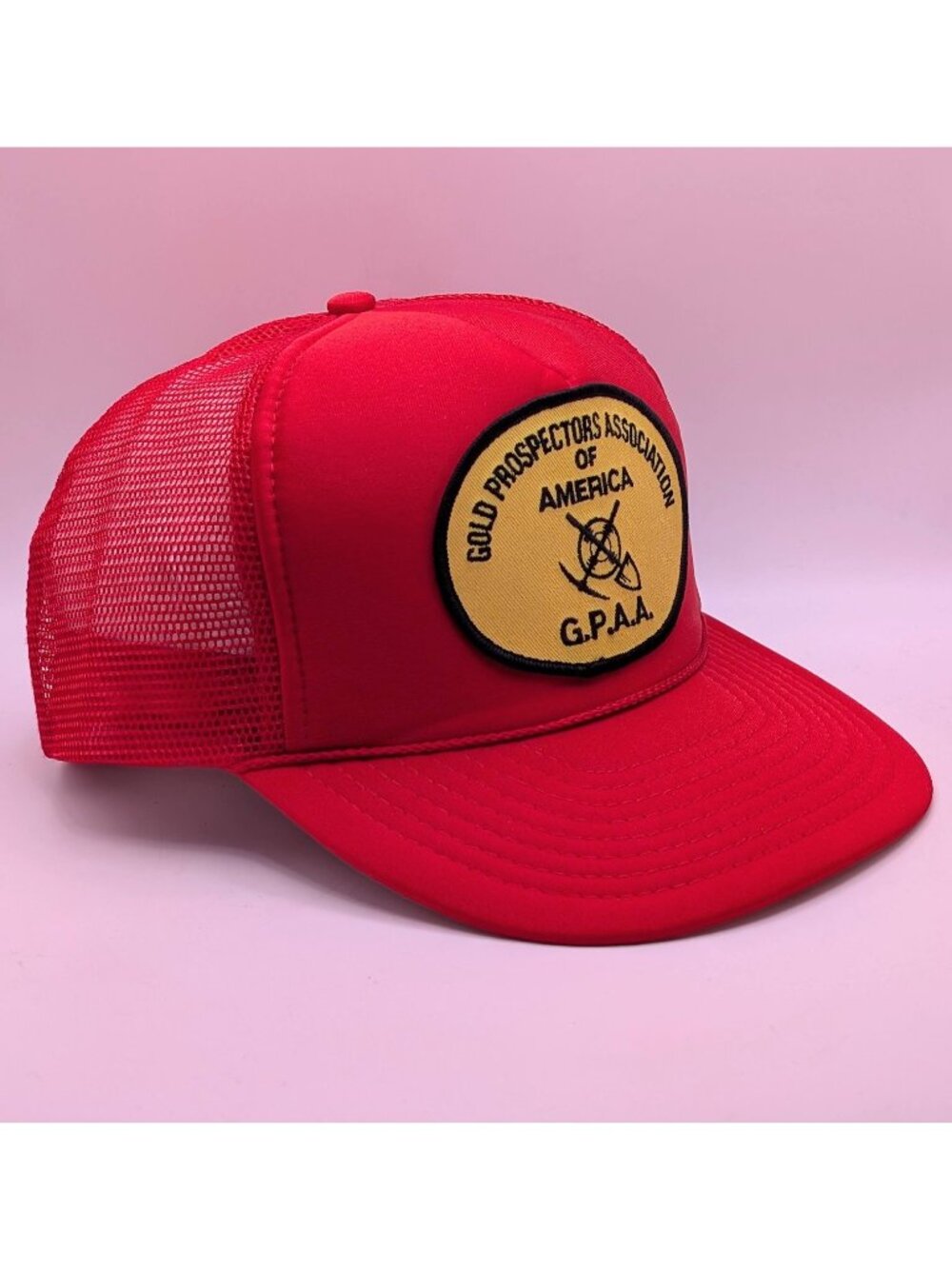 Gold Prospectors Association of America Snapback Hat GPAA Red Mesh Trucker Foam